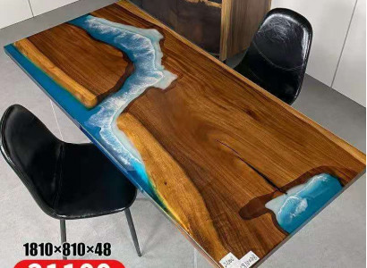 Stoly Jídelní stůl Designový stůl Moderní Moře Řeka Dekorace Nábytek 181x81 Epoxid