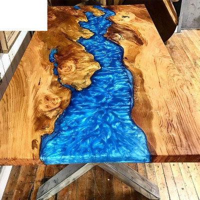 Kávový stůl River Table Skutečné dřevo Říční stůl 120x90 Masivní stoly
