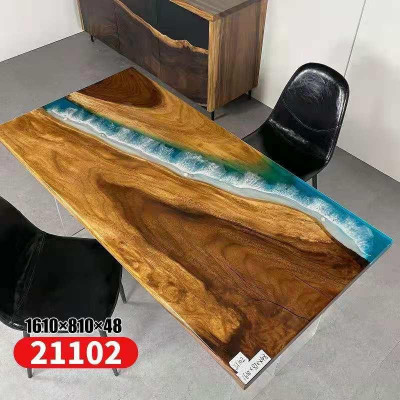 Stoly Jedálenský stôl Dizajnový stôl Moderný Oceán Rieka Nábytok 161x81 Epoxy