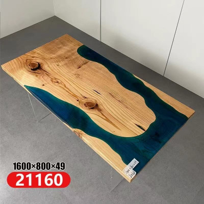 Řeka Stoly Jídelní stůl Design Stůl Moderní nábytek 160x80 Epoxy pryskyřice
