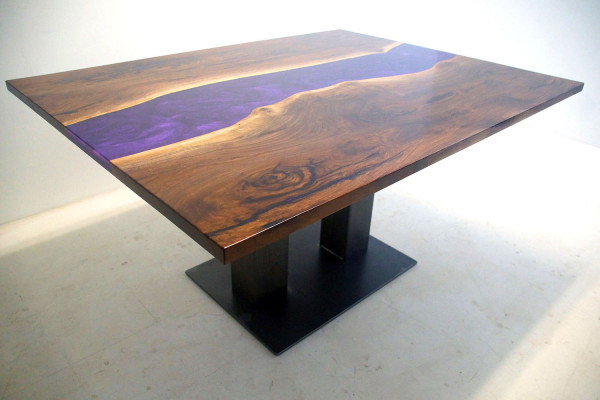 Stůl Epoxidová pryskyřice Epoxy Resin Řeka Skutečné dřevo Cena 1m² Stoly na míru
