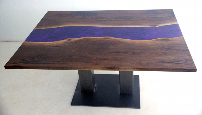 Stůl Epoxidová pryskyřice Epoxy Resin Řeka Skutečné dřevo Cena 1m² Stoly na míru