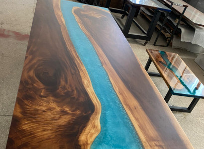 Stoly Jídelní stůl Design Stůl Moderní Moře Řeka Nábytek Stoly Epoxid