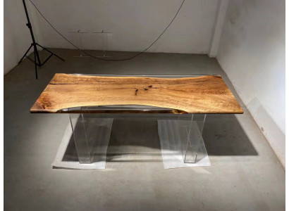 Řeka Stůl Epoxidová pryskyřice Konferenční stolek Masivní Stoly 120x60 Říční stůl