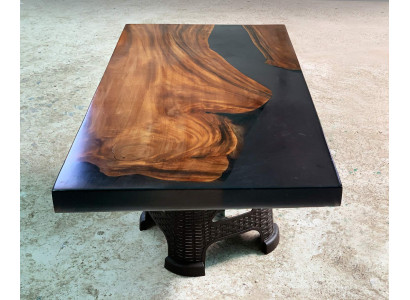 Couchtisch River Table Massiv Tische 100x60 Flusstisch Echtes Holz  Kavčový stůl River Table Massive tabule 100x60 říční stůl Skutečné dřevo