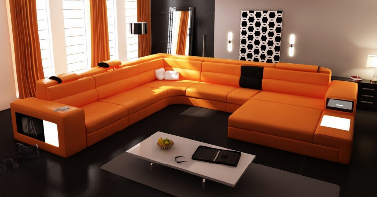 Design kůže vycpávka rohový kůže sedačka sofa vycpávka roh obývací krajina Pokoj Nový
