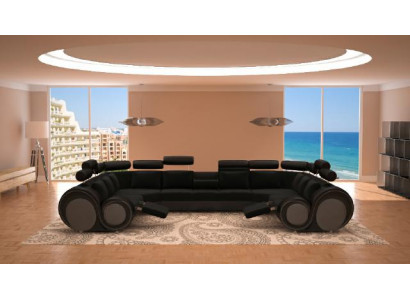 Designer XXL obývací souprava Sofa Couch Polster Garnitur Růžek Textilie Tkanina Nový