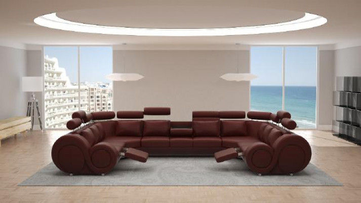 Ecksofa kožená sedací souprava XXL Big Wohnlandschaft kožená sedací souprava Berlín 6.