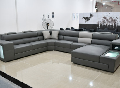 Wohnlandschaft Design Modern Leather Sofas Grey New Sofa U-Shape Fabric Sofa Couch -> Obývací krajina Design Moderní Kožené Pohovky Šedá Nová Pohovka U-Forma Látěné Pohovka Gauč