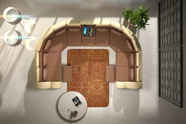 Couchgarnitur Moderní rohová sedací souprava kůže gauč obývací pokoj USB pohovka.