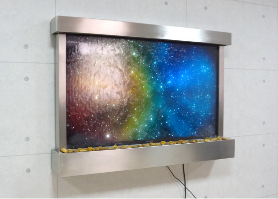 LED vodní stěna Designérské vodní sloupy Vodopád Obrazový rám 145x97