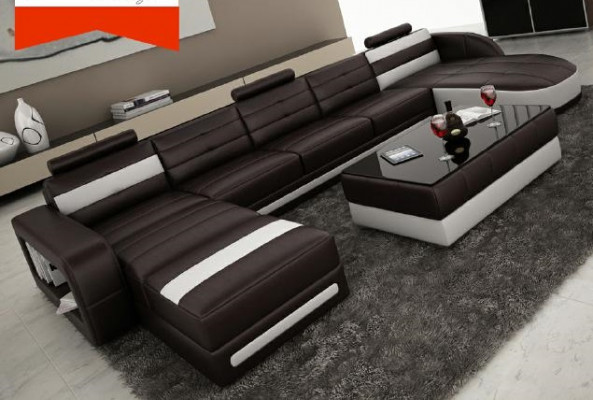 KŮŽOVÁ ROHOVÁ SOFA S USB DESIGNÉR PISA OBÝVACÍ SOUČÁSTKA PŘÍMÉ SEDACÍ SOUČÁSTKA COLO 3