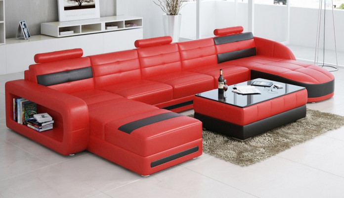 KŮŽOVÁ ROHOVÁ SOFA S USB DESIGNÉR PISA OBÝVACÍ SOUČÁSTKA PŘÍMÉ SEDACÍ SOUČÁSTKA COLO 3