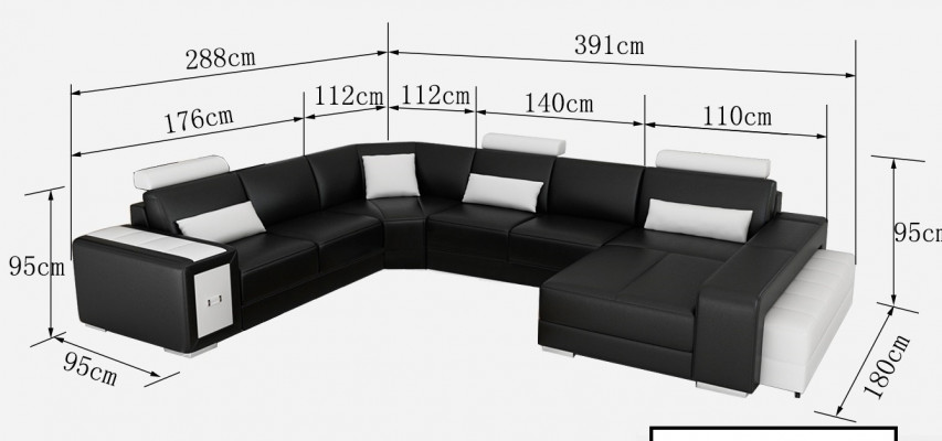Velká designová rohová pohovka potahová pohovka pohovka sada pohovka obývací USB nová