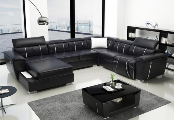 Ecksofa Wohnlandschaft Sofa Couch Polster Leder Design Relax Multifunktion UForm   Rohová sedací souprava Pohovka Sedací souprava Látka Kůže design Relax Multifunkce U-forma