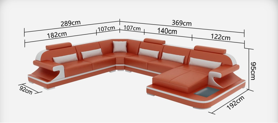 Kožená pohovka Rozkládací sedací souprava Rádlová sedací souprava Design Moderní pohovka G8021