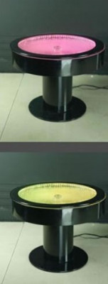 Kruhový barový stůl Kruhové stoly LED vodní hra Osvětlený LED nábytek