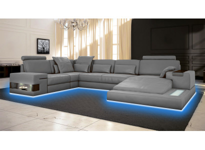 Velká pohovka obývací sofa kožená pohovka s USB design sofa gauč polštář rohová pohovka