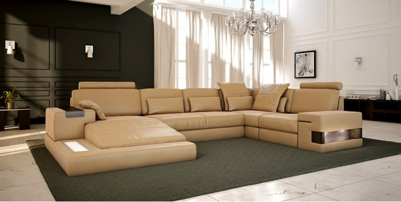 Velká pohovka obývací sofa kožená pohovka s USB design sofa gauč polštář rohová pohovka
