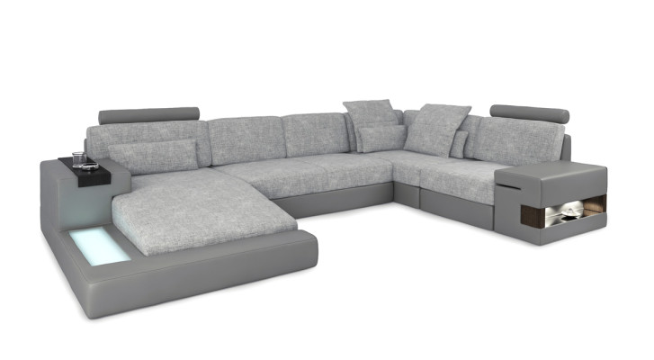 Leder U Form Wohnlandschaft Polster Eckcouch Couch Leder Sofa Ecksofa Eckcouch