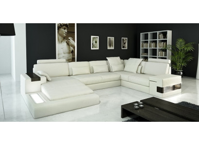 Designová kožená pohovka, gauč, polštář, obývací krajina XXL, velká rohová pohovka Bellini.