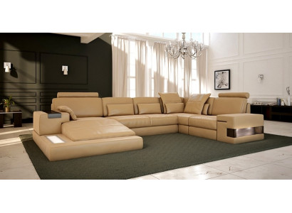 Wohnlandschaft Polster Couch Garnitur XXL Big Sofa Bellini Design Ledersofa Neu  Obývací souprava, polstrovaná pohovka XXL Big Sofa Bellini Design Nový kožený gauč