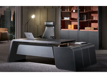 Rohový psací stůl Křeslo Kancelář Vybavení Šéf Pokoj Nábytek 2dílná Sada Stoly
