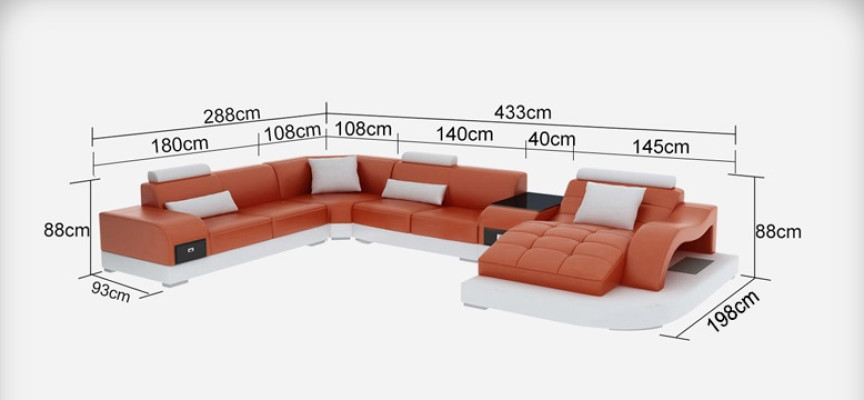 Přeloženo do češtiny: Kožená pohovka Moderní gauč Obývací stěna Rozkládací pohovka Rovný Dekor Design Souprava