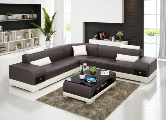 Přeloženo do češtiny: Kožená pohovka Moderní gauč Obývací stěna Rozkládací pohovka Rovný Dekor Design Souprava