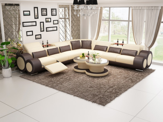 Kůže Pohovka Obývací souprava Rohová pohovka Rovná souprava Design Moderní Pohovka G8035C