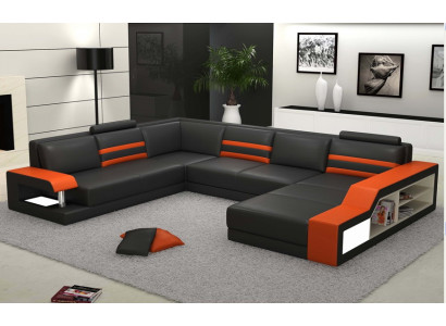 Designersofa rohová sedací souprava pohovka kožená sedací souprava se světlem PHX1