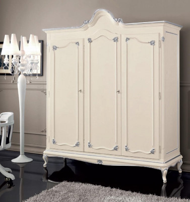 Šatní skříň Dřevo Skříň Ložnice Nábytek Design Skříně Bílý Itálie Nový