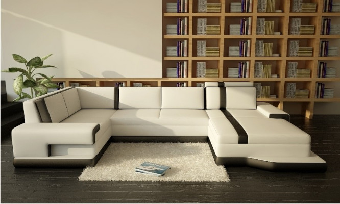 Design Velká XXL U Forma Pohovka Obývací souprava Pohovka Polštáře Rohová sedací souprava