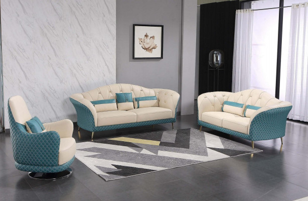 Designerové sety Sofa Couch Polsterní set 6ks. Set kožený konferenční stolek.