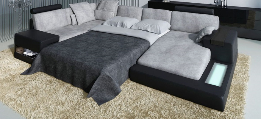 U-Form nábytek pohovka Postele Funkce Potah Tkanina Moderní Design Sofá nové pohovky