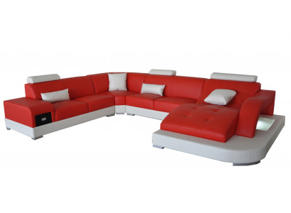 Kůžená rozkládací pohovka rohová obývací stěna sestava design moderní pohovka nový pohovky USB nový.