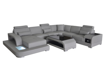 Ecksofa Potahová Pohovka Sedací Kout Kůže Souprava Moderního Uspořádání U Formy