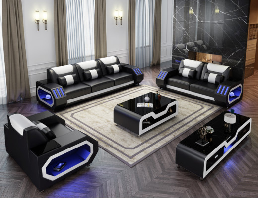 Sedací souprava z koženého potahu Sofie set 3+2+1 křesítek G8046D sofek