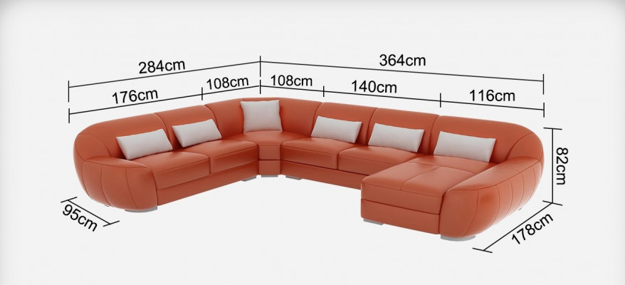 Design pohovka z kůže moderní souprava pohovky šedá s USB nová obývací stěna