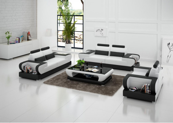 Pohovka ze skutečné kůže Couch set 3+2+1 Sedadlo moderního designu G8003D