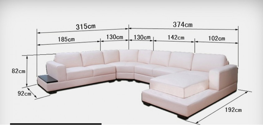 Design Pohovka z kůže, obývací souprava, gauč, rohová sedací souprava s USB.