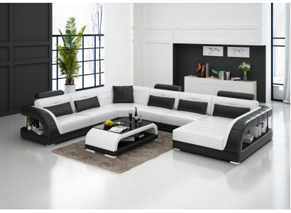 Sofa set s USB polštářem 3+2+1 kůží kompletní sedací souprava