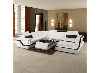 Designer Sofa Rozkládací Sedací Souprava Big Moderní Kožená Pohovka s USB, Patentovaná NOVÁ