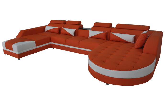 Eck Sofa Polster Couch Sitz Ecke Leder Garnitur Moderne Wohnlandschaft Rohová sedací souprava čalouněná pohovka Kůže Souprava Moderní obývací krajina