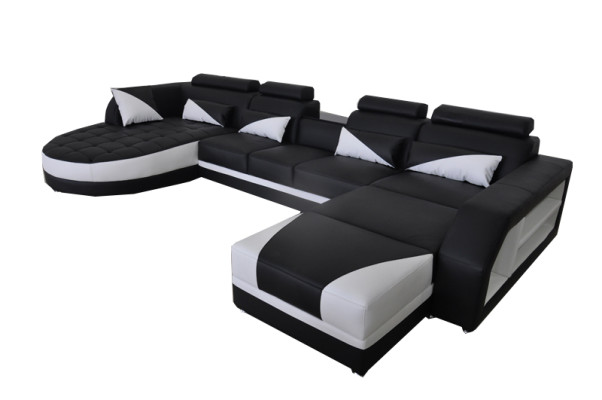 Eck Sofa Polster Couch Sitz Ecke Leder Garnitur Moderne Wohnlandschaft Rohová sedací souprava čalouněná pohovka Kůže Souprava Moderní obývací krajina