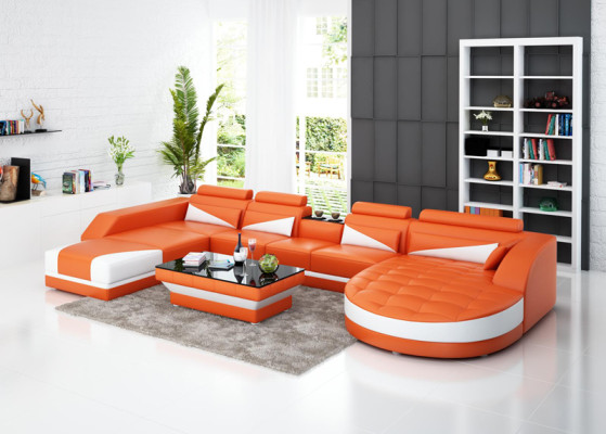 Eck Sofa Polster Couch Sitz Ecke Leder Garnitur Moderne Wohnlandschaft Rohová sedací souprava čalouněná pohovka Kůže Souprava Moderní obývací krajina