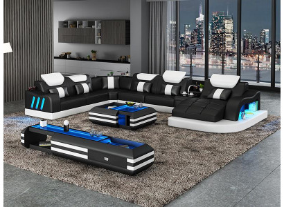 Rohová sedací souprava rohová sedací souprava skříňová U-forma kavárenský stůl kožená sedací souprava obývací stěna Nový