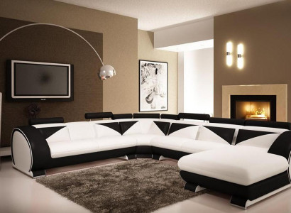 Wohnlandschaft Ecksofa Sofa Couch Polster Garnitur Ledersofa Neu Vigo U Form Max -> Obývací krajina Rohová sedací souprava Pohovka Potahová souprava Kožená pohovka Nová Vigo U Forma Max