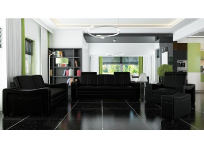 Kůžená pohovka Design Sofa Sedací souprava 3+2+1 s USB Sedací souprava Potahová sedací souprava