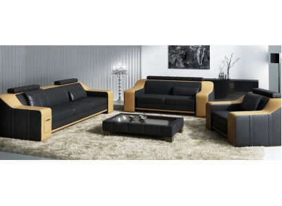Kůžená sedací souprava sofa gauč polštář sedačka garnitura sedací souprava 3+2+1 Sofy HuttenGB